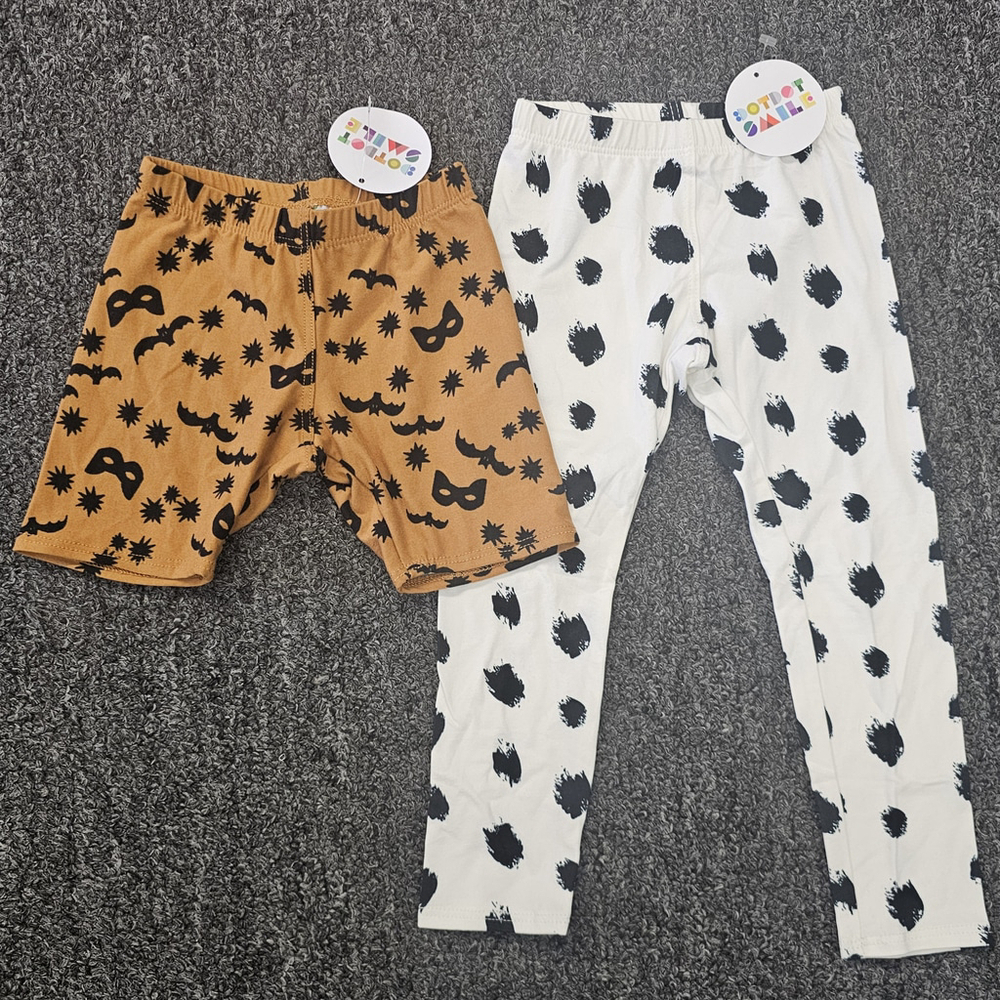 Dot Dot Smile Girls Leggings Shorts Bundle Size 2T